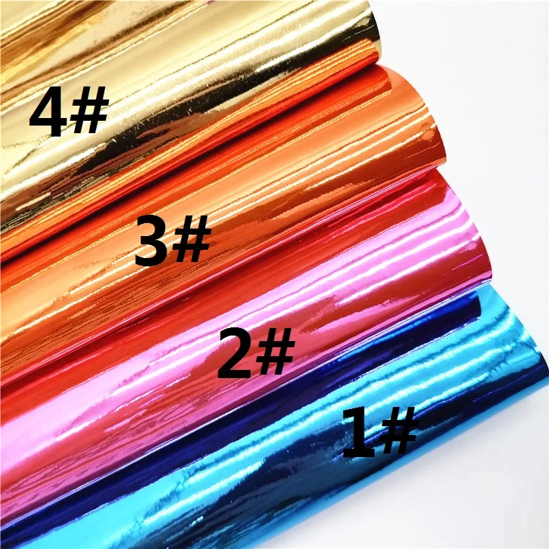 Description Picture 2 of itemMirror Synthetic Leather Patent Faux Leather Gold Silver Rose Gold Leather For Bags Shoes Bows DIY Craft Sheets Mini Rolls W004