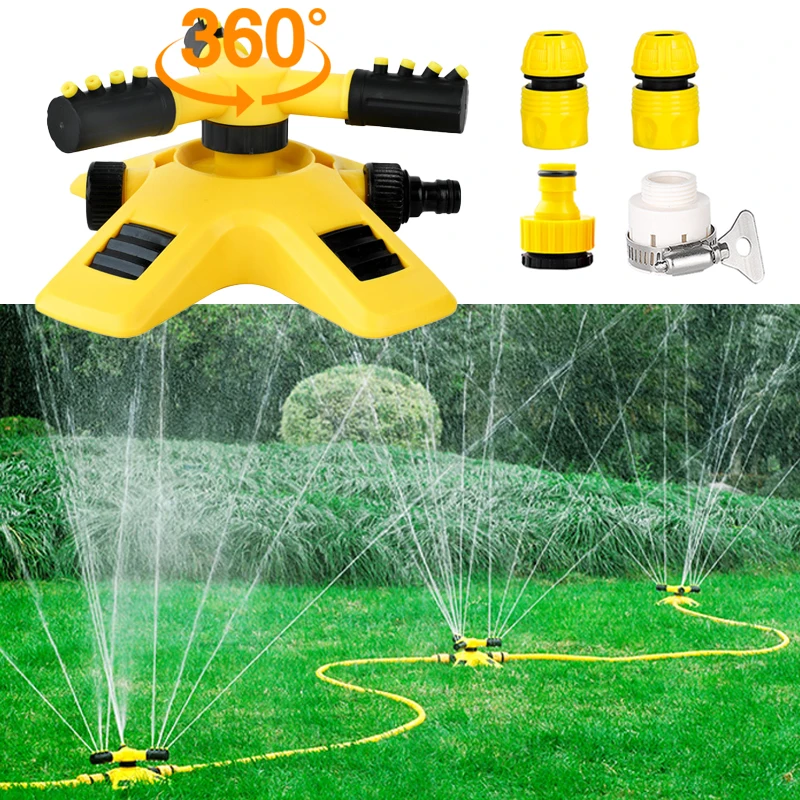 Adjustable 360 Degree Automatic Rotating Garden Sprinkler Large Area Coverage Lawn Sprinklers For Plant Irrigation Garden Sprinkler