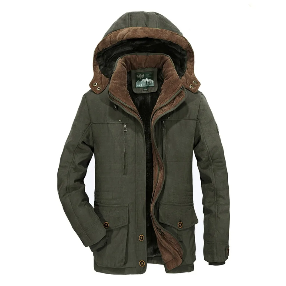 

Фирменная зимняя куртка, Мужская верхняя одежда, ветровка, военная меховая плюшевая Мужская Утепленная флисовая одежда больших размеров 6XL, зимняя мужская куртка