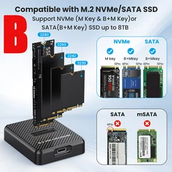 Enhanced SSD Enclosure for M.2 NVME and SATA Solid State Drives (Dual Protocol)