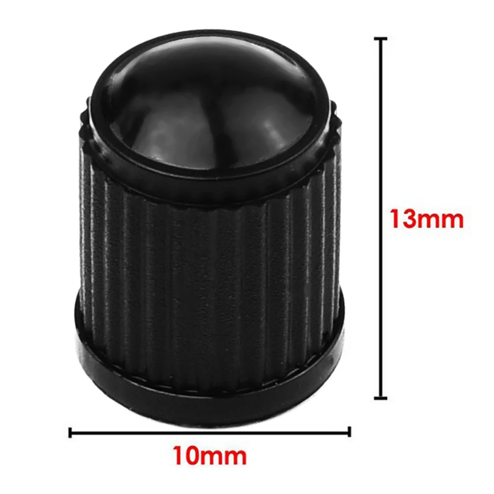 

20PCS Black Plastic Car Wheel Tyre Valve Stem Cover Bike Tyre Plastic Cap Dome Shape Dust Valve On The Nipple Exterior Parts
