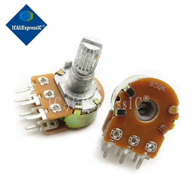 6Pin Shaft WH148 Potentiometer 5pcs/lot multiturn potentiometer linear potentiometer rotary potentiometer potentiometer kit trimmer potentiometer