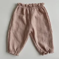 Muslin Cotton Newborn Infant Baby Boys Girls Loose Pants Casual Lantern Pants Full Pants 5