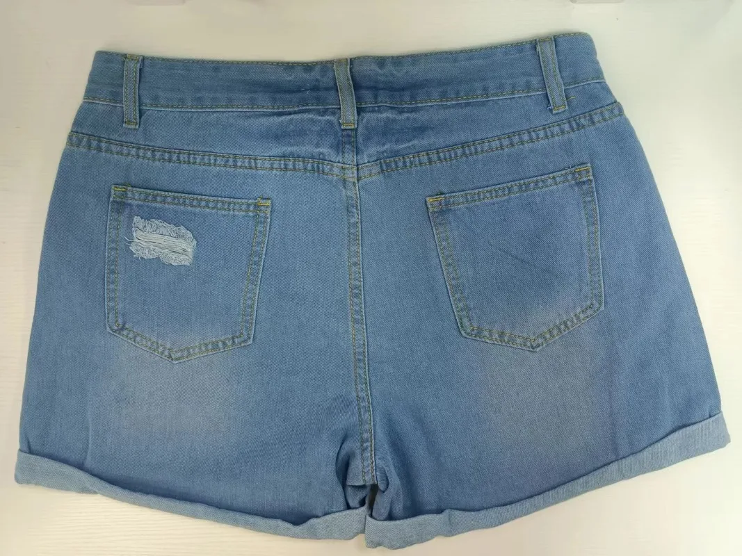 2023 Summer Plus Size Denim Shorts Indie Style Women Casual Loose Elastic  High Waist Wide Leg Straight Short Jeans Streetwear - AliExpress, image size:1067x800