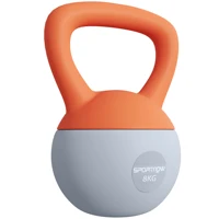 SPORTNOW Soft Kettlebell, 8kg Kettle Bell with Non-Slip Handle for Home Gym Weight Lifting, Orange and Grey