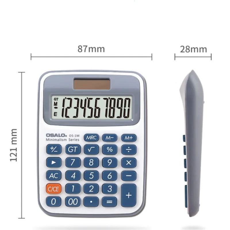 Solar Dual Power Minimalist 10-Digit Student Calculator with Tax Rate Function