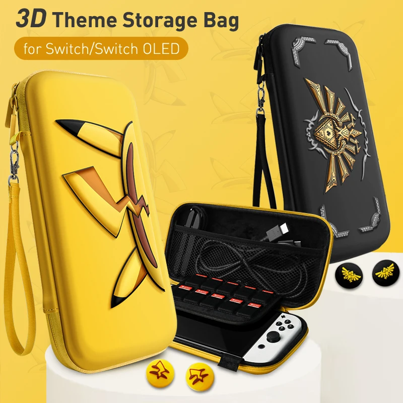 Bolsa de Armazenamento do Tema 3d para Nintendo Switch Transporte Portátil Estojo Rígido Impermeável Acessórios do Jogo Oled