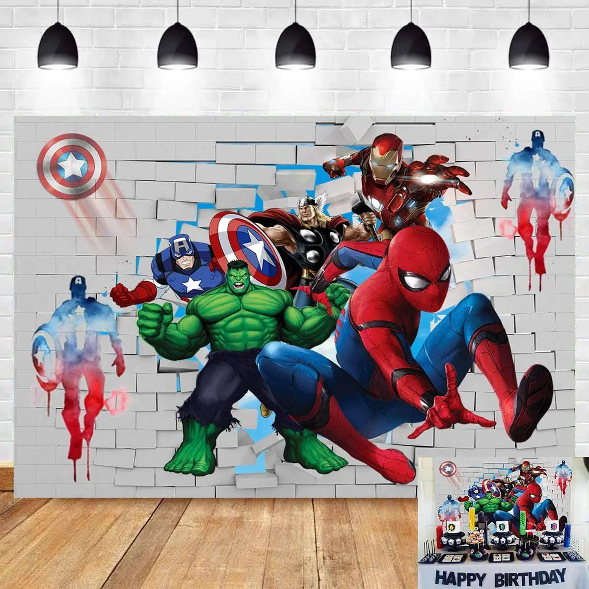 Cartoon The Avengers Superhero Spiderman Photography Background For Boys  Birthday Party Studio Booth Props Backdrop Supplies - Party Backdrops -  AliExpress