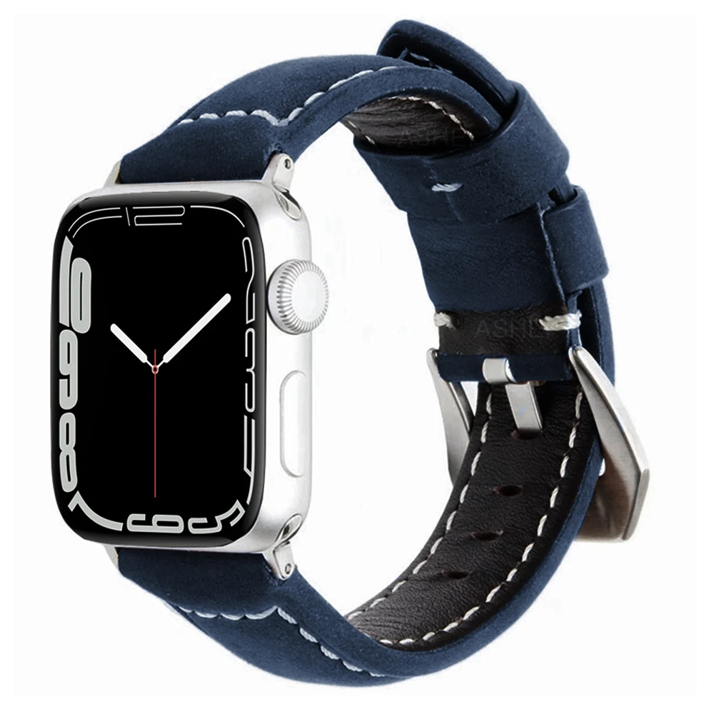 Correa for apple watch 7 45mm 41mm band + case 6 se 5 4 44mm 40mm leather strap + TPU protector case for iwatch 3 42