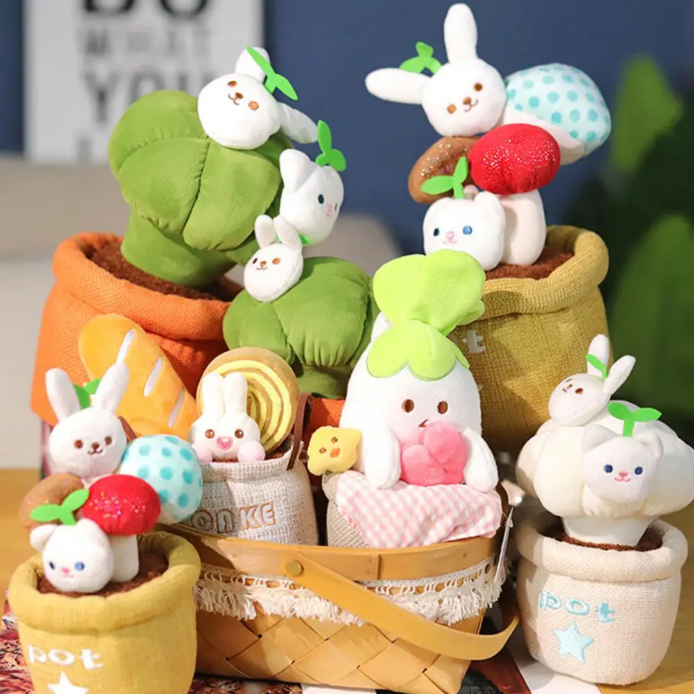 사랑스러운 장식 시뮬레이션 화분 부드러운 장난감, 피부 촉감, 화분 봉제 인형, 생생한 완벽한 선물