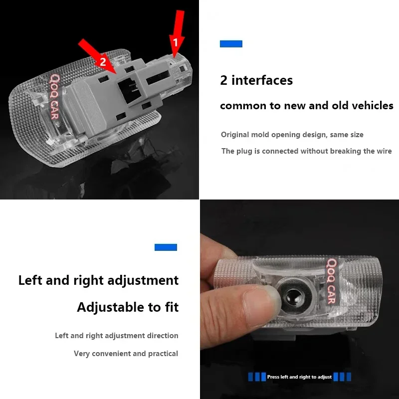 1 Pair For TOYOTA SEQUOIA (2007-) XK60 HD No Fading Car LED Door Warning Light Projector Ghost Shadow Light Welcome