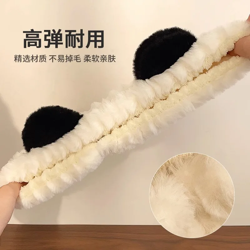Comnico Cerchietto Con Orecchie Di Orso – Fasca Morbida In Tessuto Felpato Per Trucco, Lavaggio Viso, Cosplay E Feste, Regalo Per Ragazze (Marrone Cammello) - 2