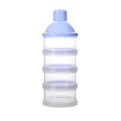Portable Milk Powder and Snack Dispenser Container (4 Layers Blue)