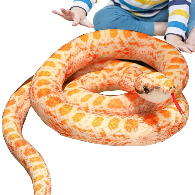 

Plush Snake Stuffed Animal Soft Vivid Cotton Snake Plushie Comfortable Attractive Party Supplies Gag Toys Multifunctional