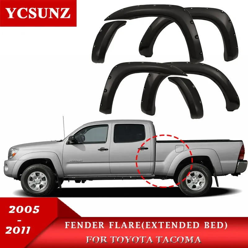 

Fender Flares For Toyota Tacoma 2005 2006 2007 2008 2009 2010 2011 Accessories Extended Bed Double Cabin Wheel Arch Mudguards