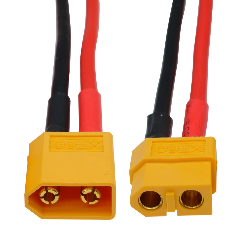 ปลั๊ก XT60 แบบ 1/2/5 ชิ้นพร้อมสาย ขั้วต่อตัวผู้และตัวเมีย ขนาดสายไฟ 14 AWG 1