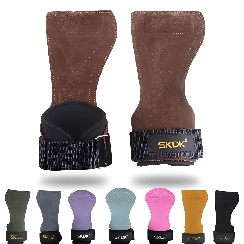 Weight lifting gloves cowhide gym anti-skid weight power belt lifting pads deadlift workout crossfit fitness palm protection training