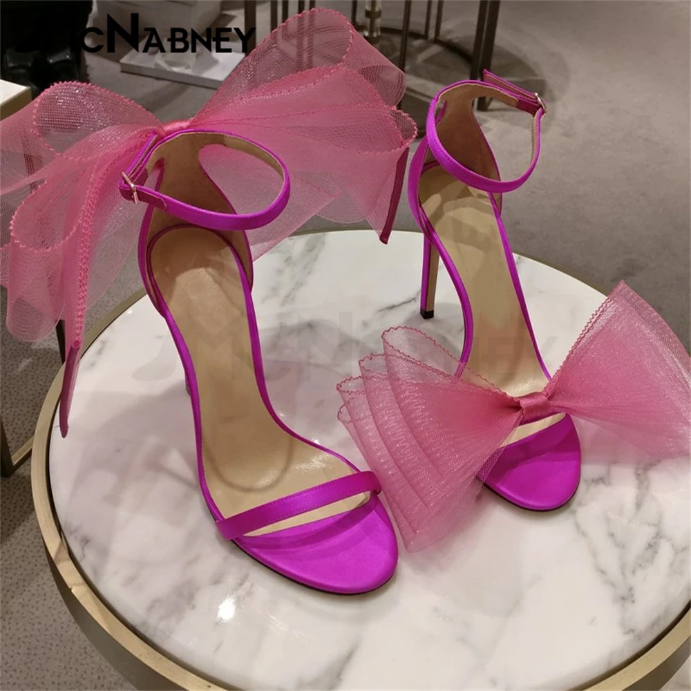 

Butterfly Knot Sandals Elegant High Heels Genuine Leather Ladies Shoes Designer Trendy Style Women High Heels for Party New In