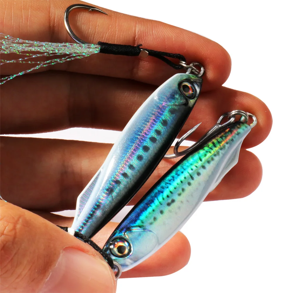 Metal Jig Lure 10g 20 30g 40g Spinner Spoon 3D Eye Color Laser Spinning Fishing Tackle Hook Swimbait Pesca Spinnerbait Bait