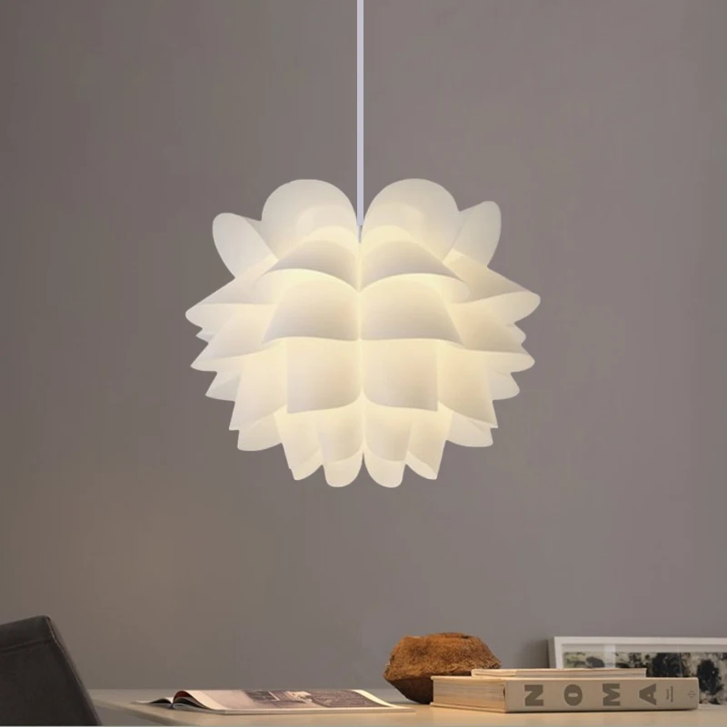 Lotus Kroonluchter Plafond Hanger Diy Puzzel Lichten Moderne Lamp Schaduw Voor Noord Europese Stijl Kamer Decoratie