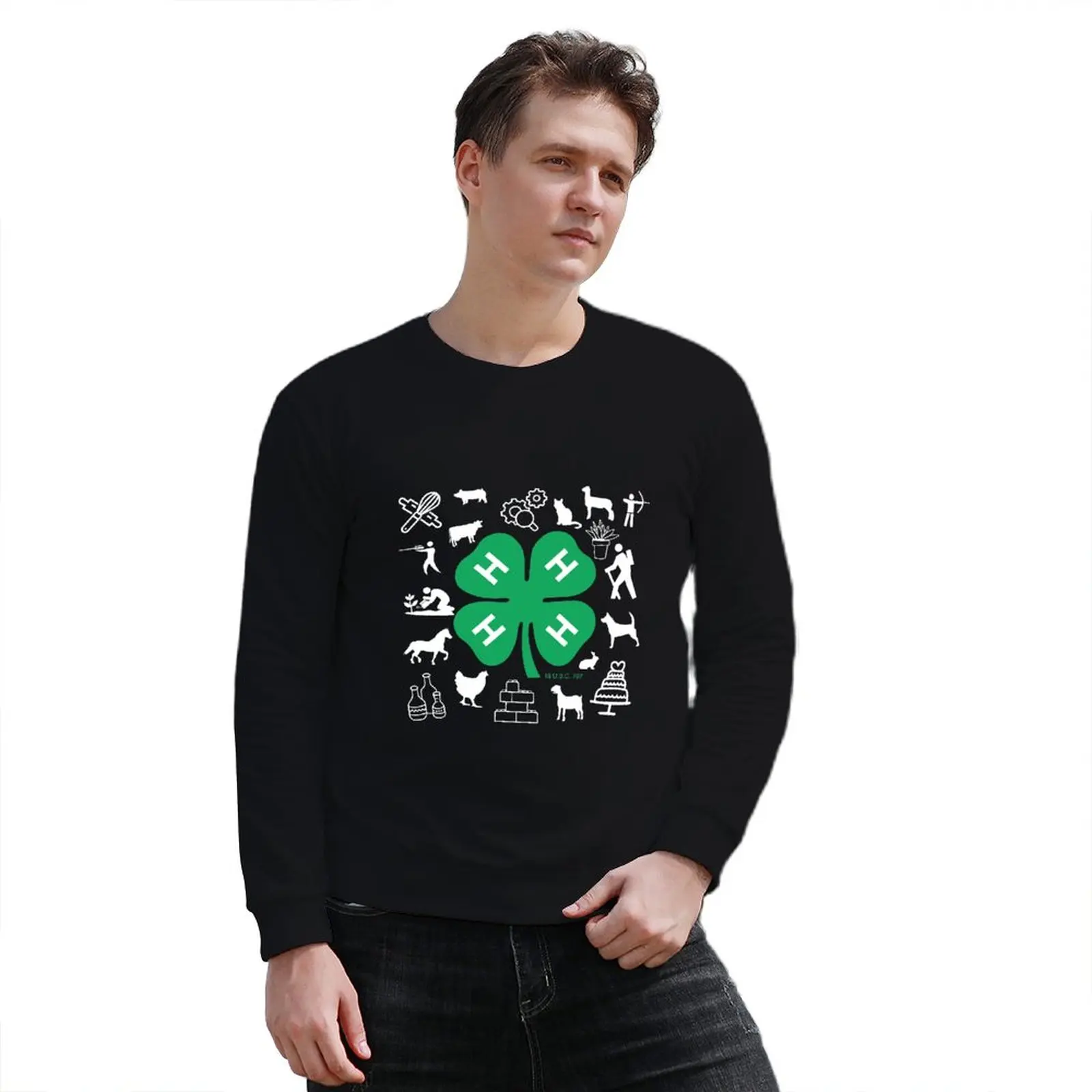New What 4-H is about Sweatshirt mens clothing men's sweat-shirt set autumn tracksuit men sweatshirt