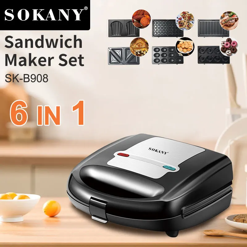 Description Picture 2 of item6-in-1 Electric Roaster, Anti-scald Handle, Physical Anti-stick Design, Contact Grill with Removable Non-stick Plate