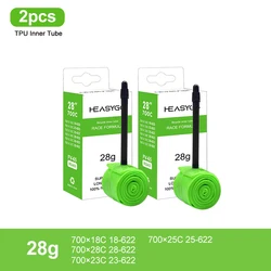 Ultralight TPU Road Bike Inner Tube with French Valve - 65mm (Green 2 pcs)