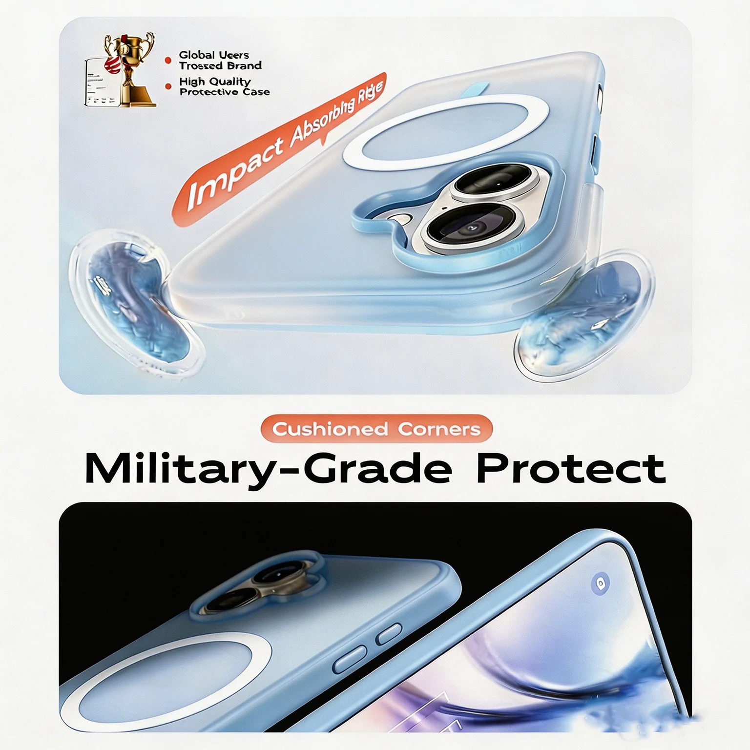 Magnetic Shockproof Silicone Case with Camera Control Cover