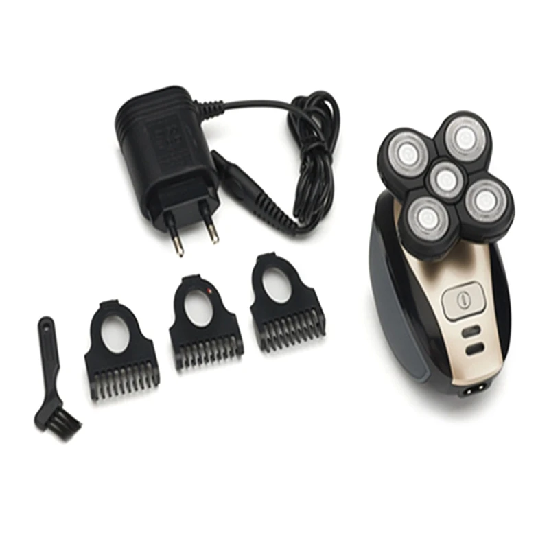 5 in 1 4D Rotary Electric Razor Shaver Nose Hair Beard Trimmer Clipper Cordless Waterproof USB Rechargeable Men Grooming Kit