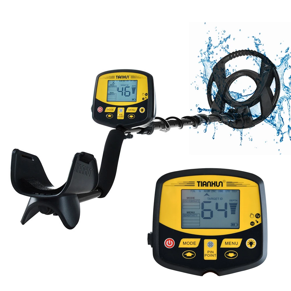 High Accuracy Metal Detector TX-860 with 11 Inch Waterproof Search Coil Pinpoint Function LCD Display Underground Gold Detector