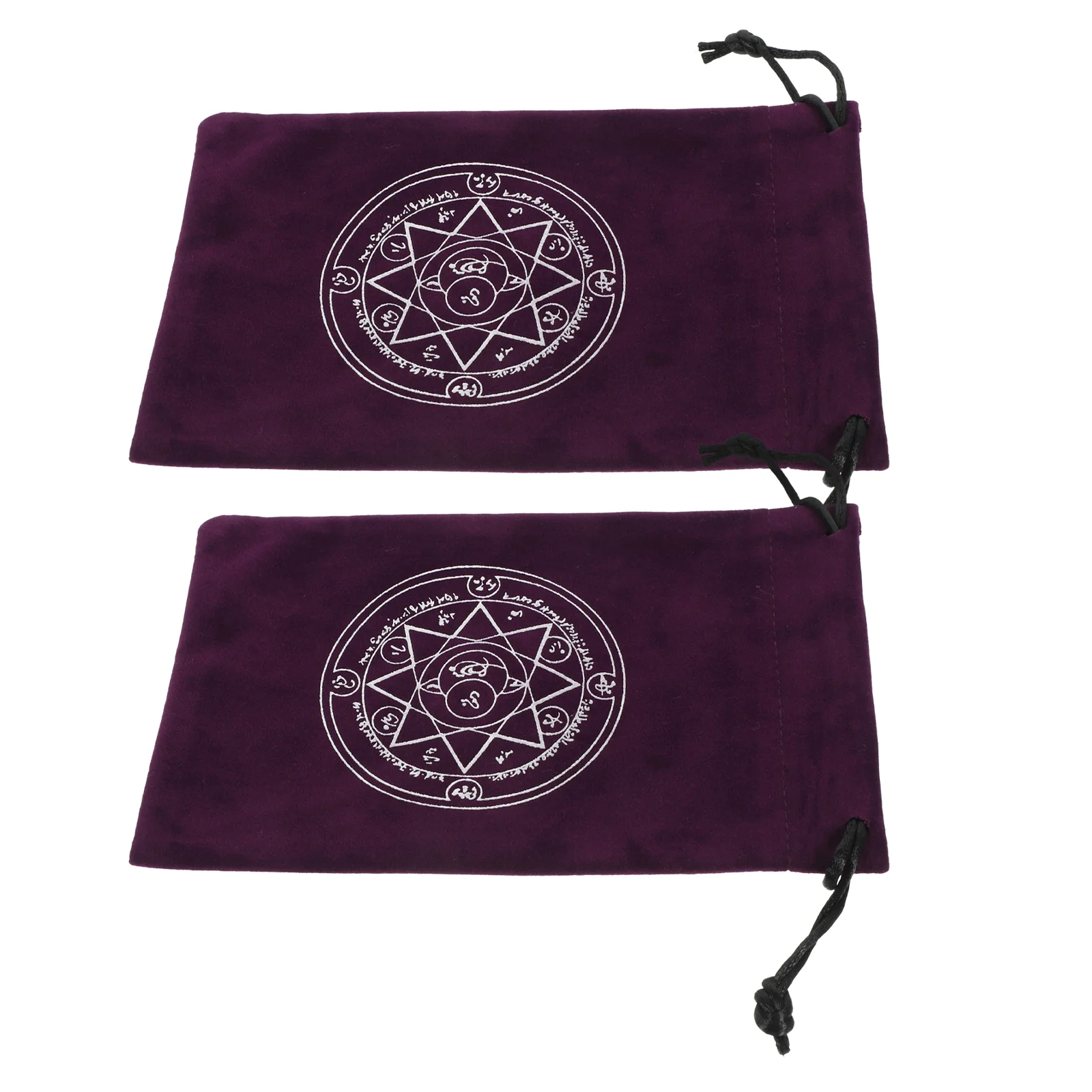 

2 Pcs Exquisite Velvet Push Card Bag (purple Eight-pointed Star Bag) Tarot Cards Organizer Drawstring Bags for