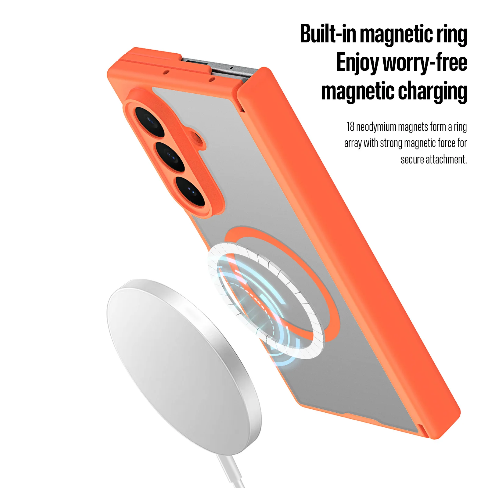 Magnetic Transparent Frosted Case with Full Protection & Anti-Slip Shockproof Design