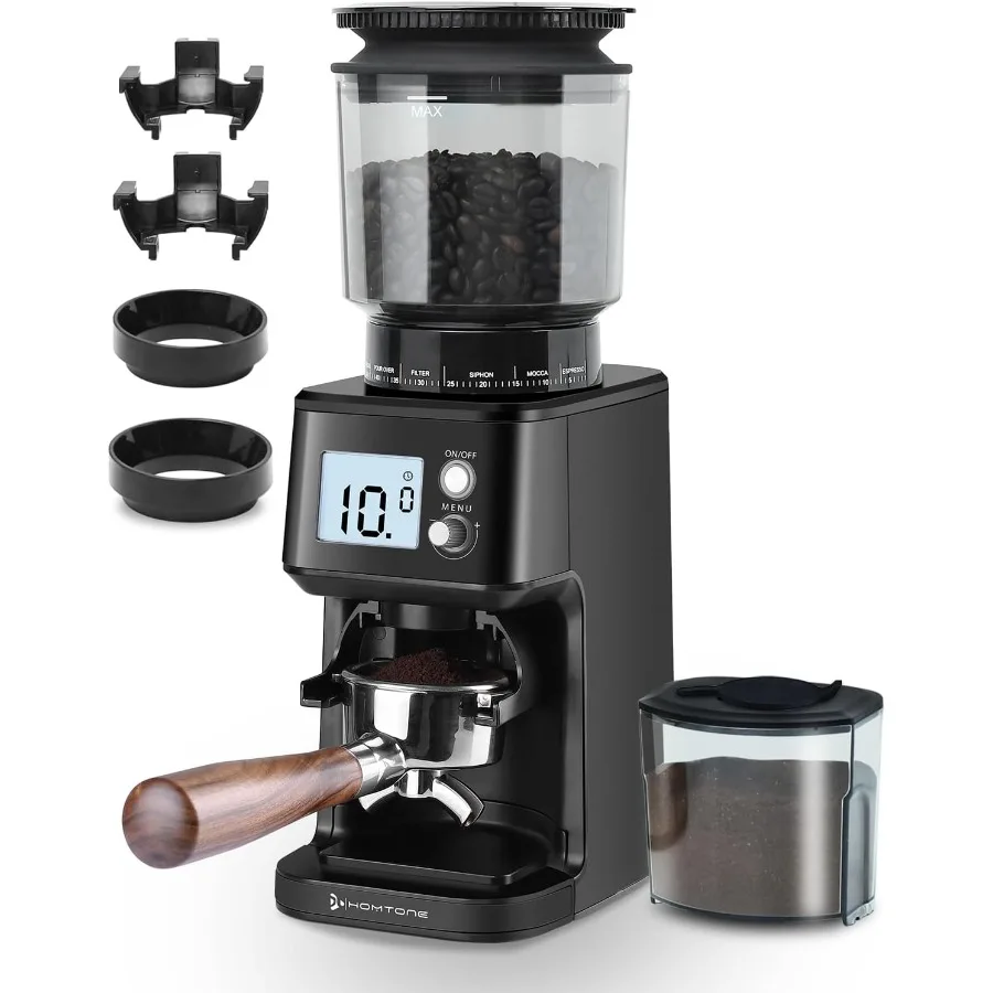 Conical Burr Espresso Coffee Grinder Electric Coffee Grinder with 51 Precise Settings 120V Espresso Grinder with Portafilter Ho