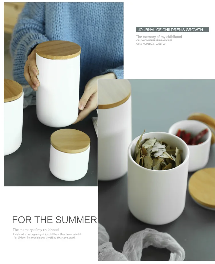 Description Picture 6 of itemEuropean Ceramic Storage Jar Creative Modern Kitchen Seal Grain Dispenser Office Desktop Coffee Bean Organizer Home Decoration