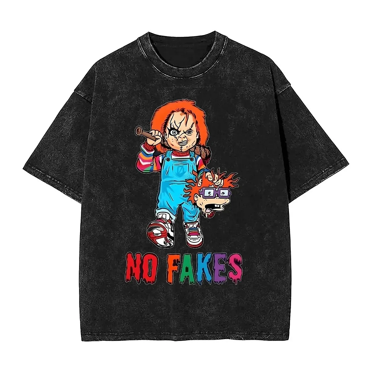 Chucky and Tiffany Halloween T-Shirt - Casual Oversized Tee for Men and Women