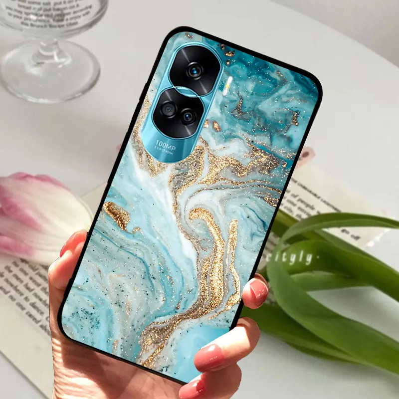 Sleek Black Silicone Soft Painted Protective Case