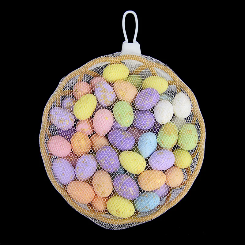 50/100pcs Foam Easter Eggs Happy Easter Party Decorations Painted Bird Eggs DIY Craft Kids Gift Favor Easter Party Ornaments