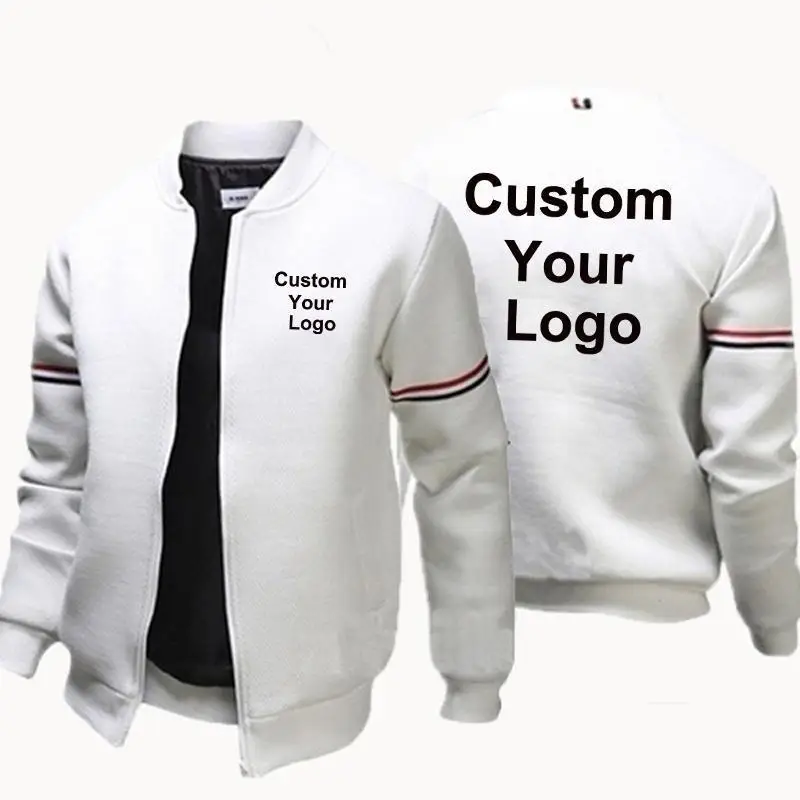 

Men's Custom Logo Casual Jacket Spring Autumn Solid Fashion Slim Bomber Jacket Men Overcoat New Arrival Baseball Jackets Top