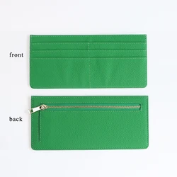 Elegant Genuine Leather Multi - Slot Card Case Wallet - Ultra - Thin Design with Premium Zipper (Green)