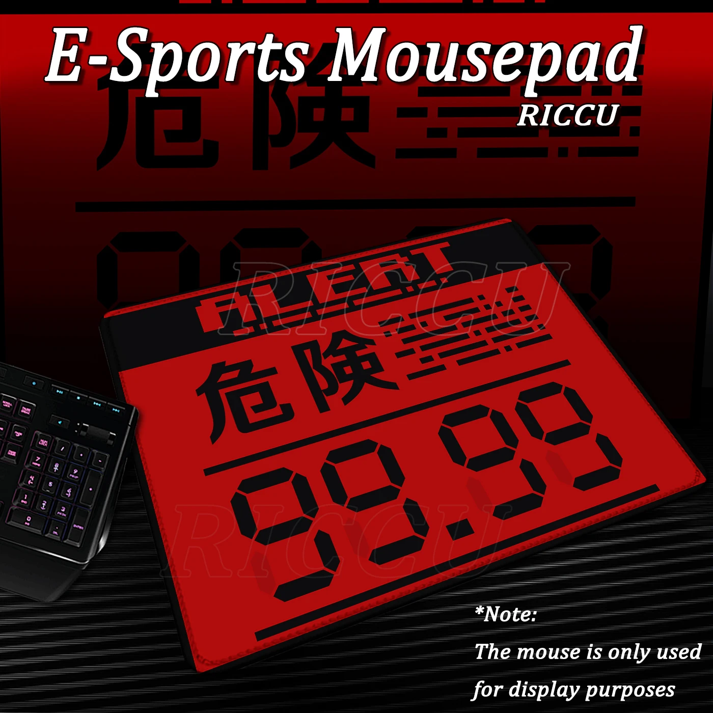 Metal Gear Solid Alert Mode Mauspad, rutschfeste Gummiunterseite, cooles rotes Mauspad, Schreibtischzubehör, Gamer-Computermatte, PC-Schrankteppich