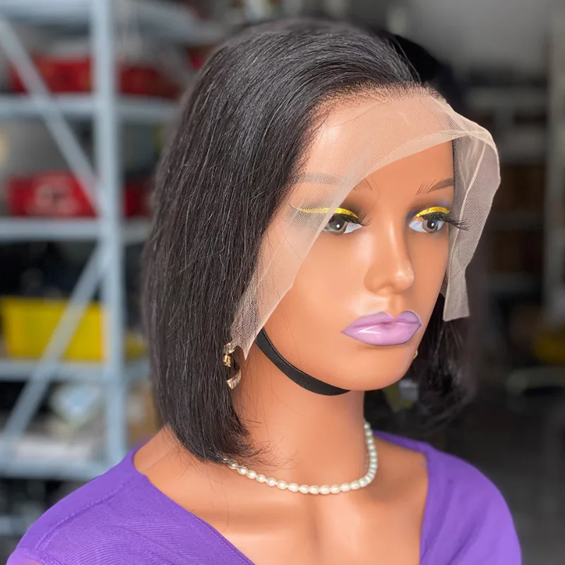 13x4 Top lace front wig 8 Inch 200% Density Layered Bob human hair wig Realistic Short Wig human hair wigs front lace wig