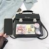 Japanese School Small Backpack Student Shoulder Crossbody Bag Clear Window Ita Handbag With Insert For Pin Display Rucasack 4