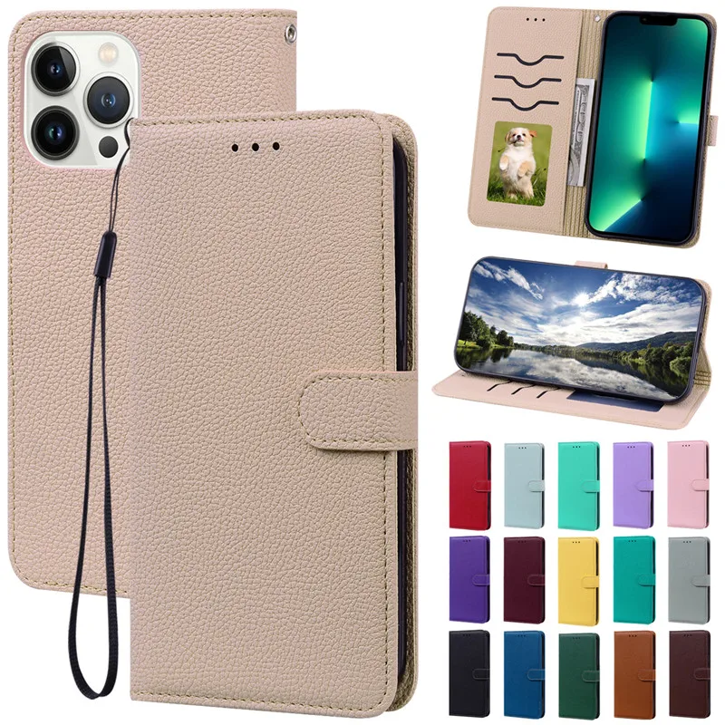 Elegant Leather Flip Phone Wallet Case & Protective Cover