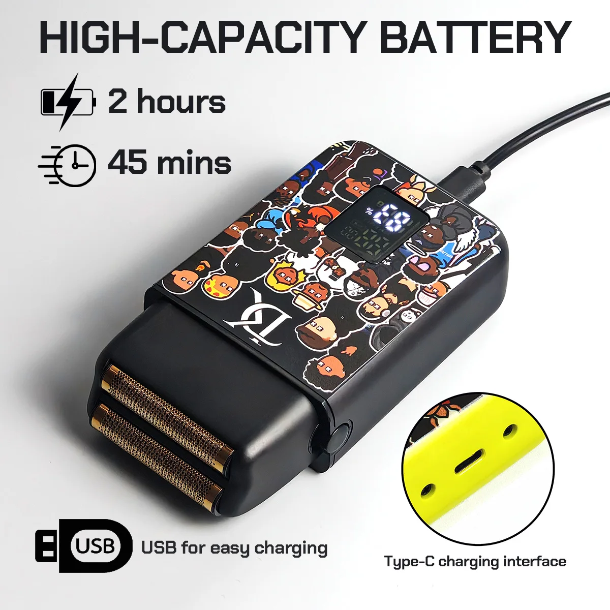 9000 RPM Electric Shaver BRDCLIP DK800 Professional Hair Clipper