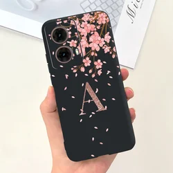 Luxury Initial Letters Soft Silicone Protective Case - Shockproof Bumper Cover for Motorola Moto G85 (TGdanF-6a)