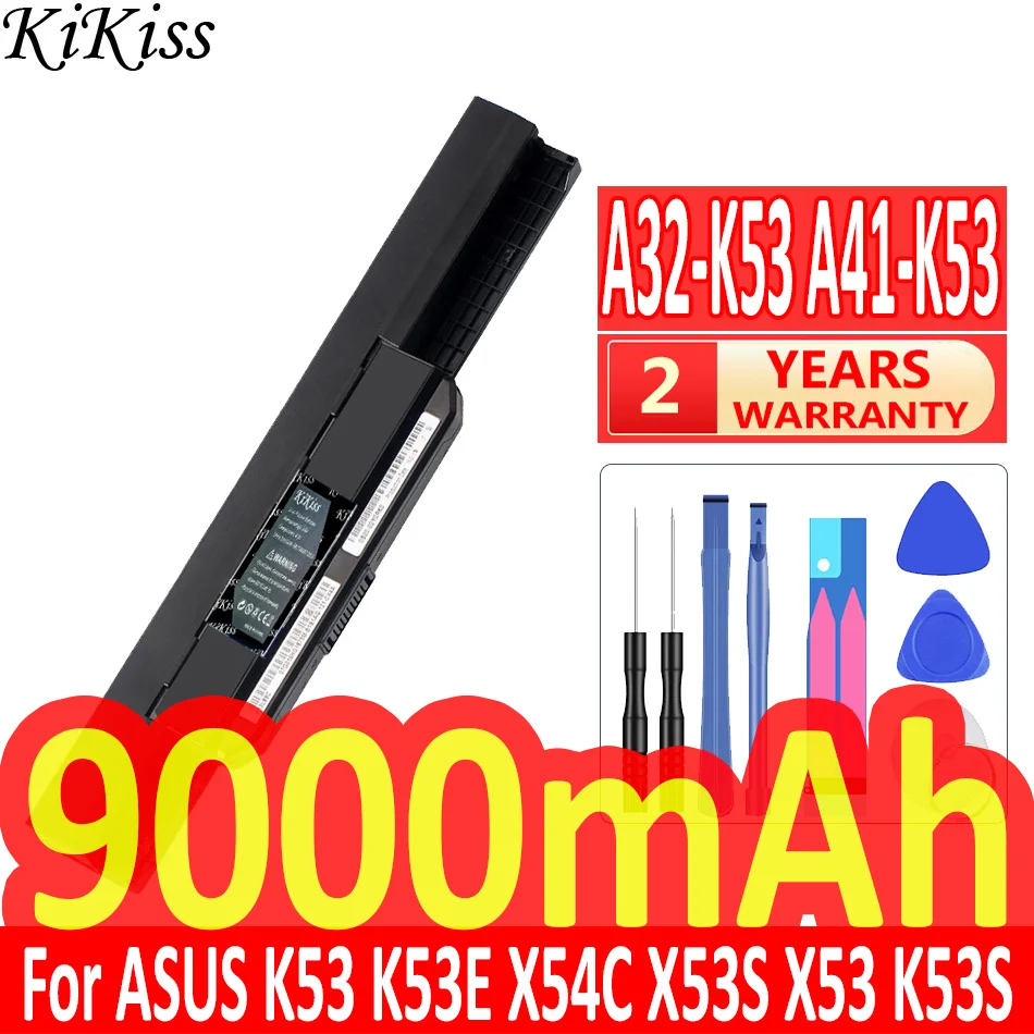 

KiKiss A32-K53 A41-K53 9000mAh Battery For ASUS K53 K53E X54C X53S X53 K53S X53E X53SV X53U X53B A42-K53 K43S K43SV K43 K43E