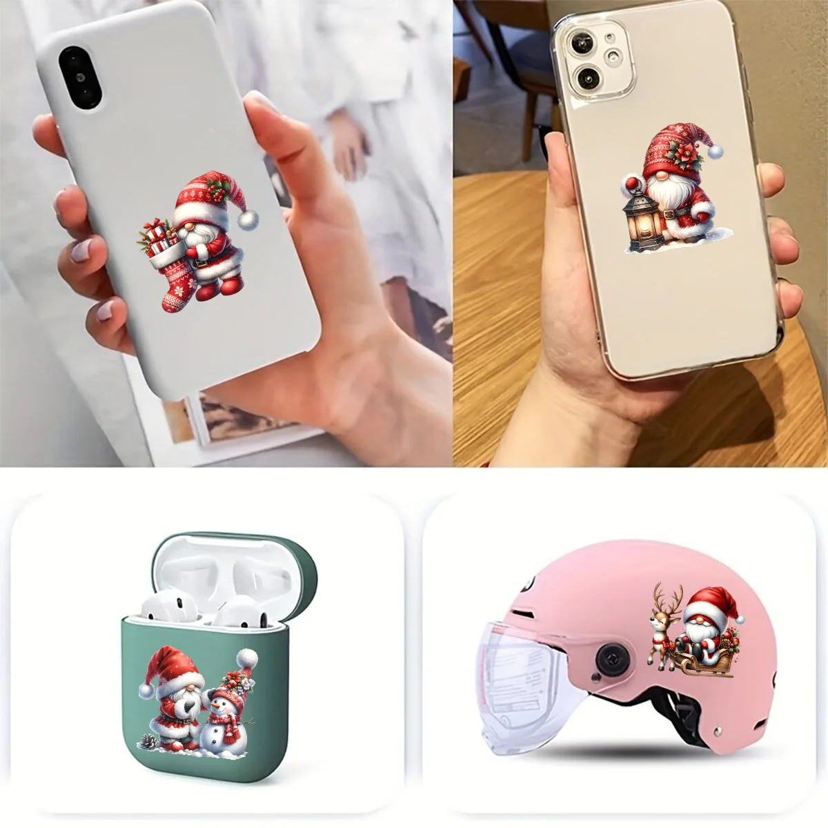 DTF Transfer Sticker 12pcs Christmas Winter Santa Claus Gnome UV DTF Cup Wrap Transfer Sticker Glass Coffee Mugs Decoration Xmas Greeting Cards Decal