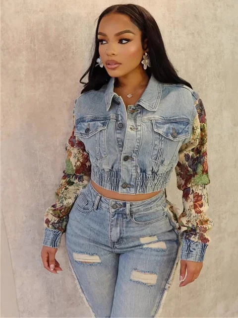 Layla Denim Single Breasted Pant Set 6