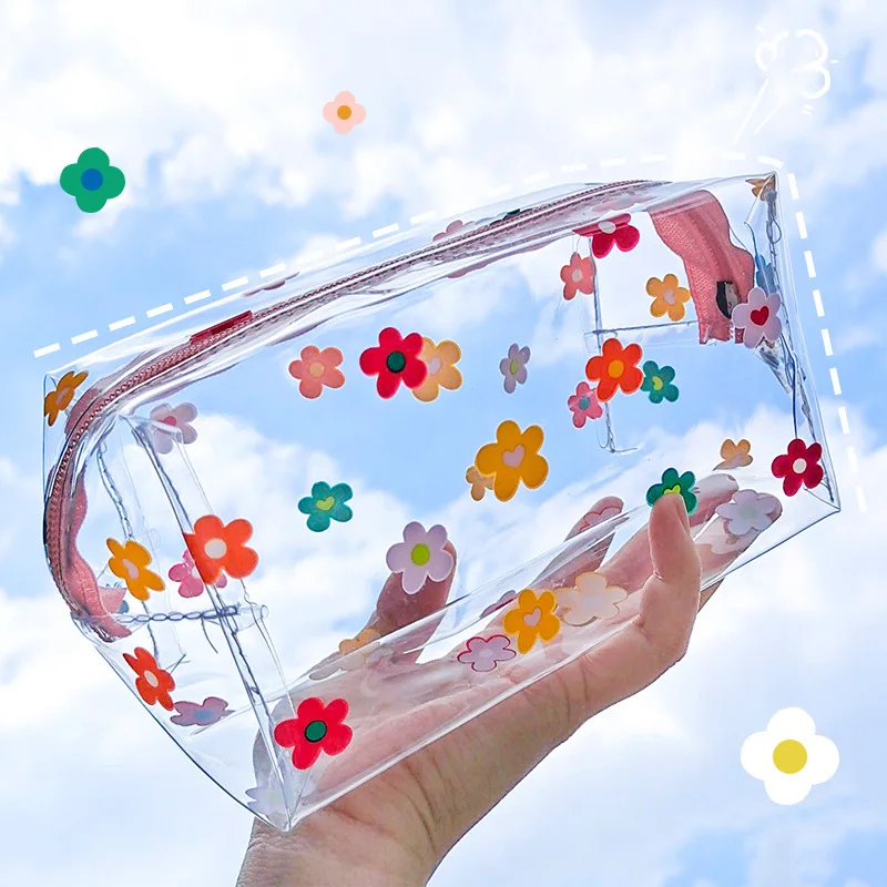 

Multifunction Cosmetic Bags Cute Waterproof Transparent Storage Pouch PVC Zipper Travel Makeup Organizer Clear Case Toiletry Bag