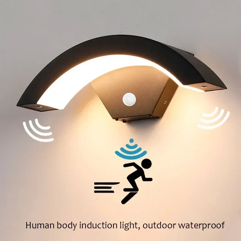Modern waterproof outdoor wall lamp intelligent sensing wall lamp garden corridor IP65 waterproof room decoration G9 lighting 3